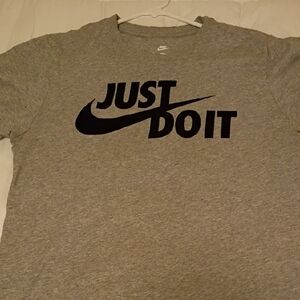 Nike Gray Short Sleeve 'Just Do It' Logo Tee
